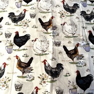 Rooster Chicken Print Cotton Fabric 1 Yard x 44" Brother Sister Design Studio